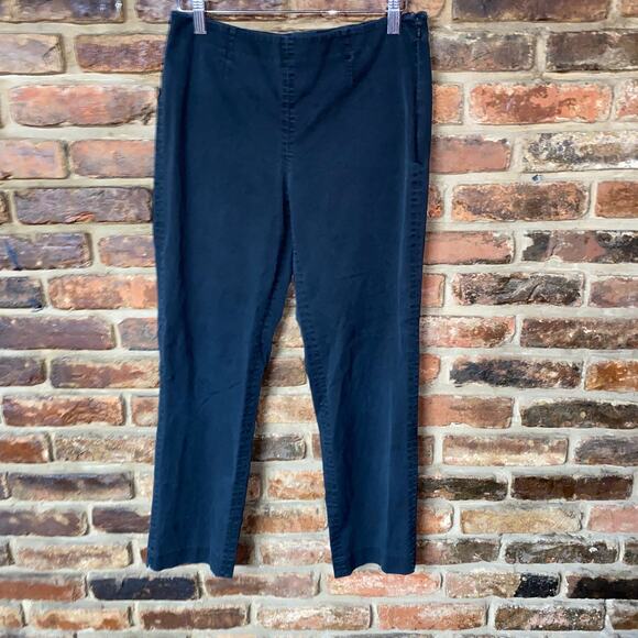 J. Jill Black Flat Front Side-Zip Slim Fit Cropped Pants Women's Size 4 - Picture 1 of 6